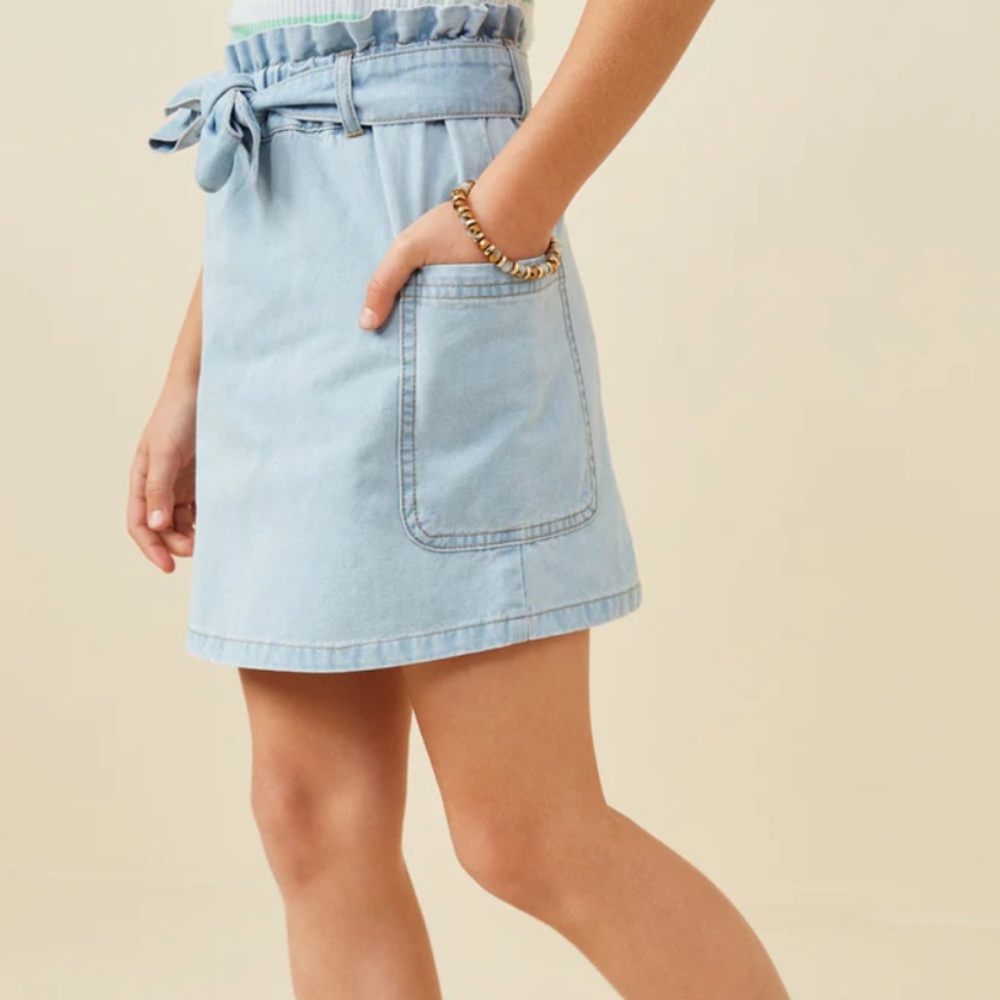 Hayden Girls Garment Washed Patch Pocket Skirt Size Large L